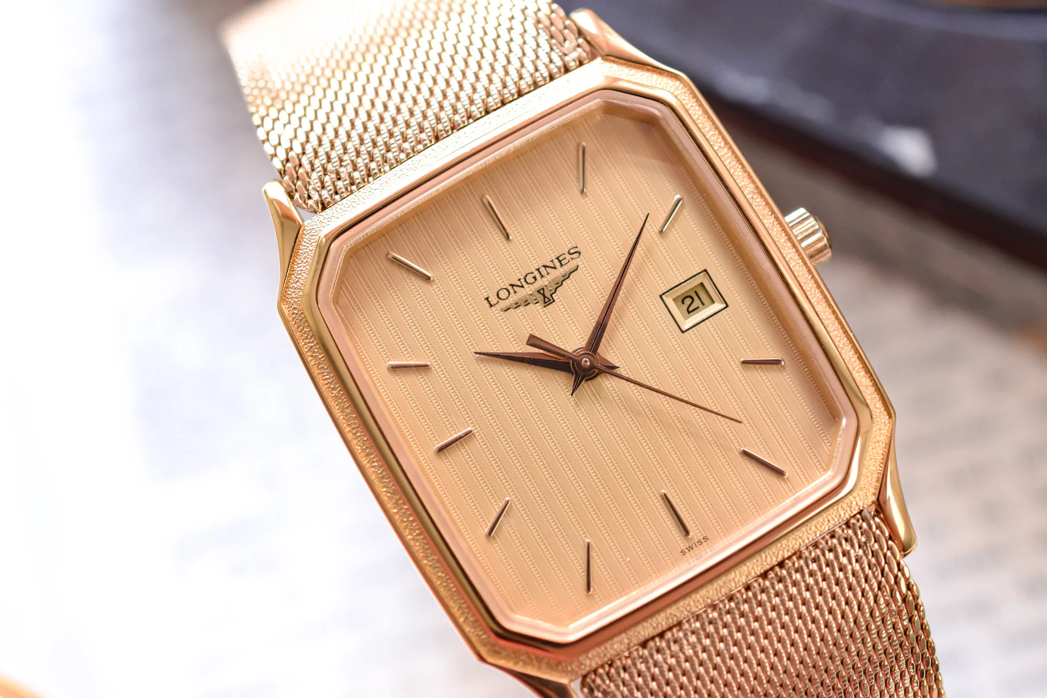Longines Champagne Tapestry Quartz Octo - "Shell" Service Award - Image 4