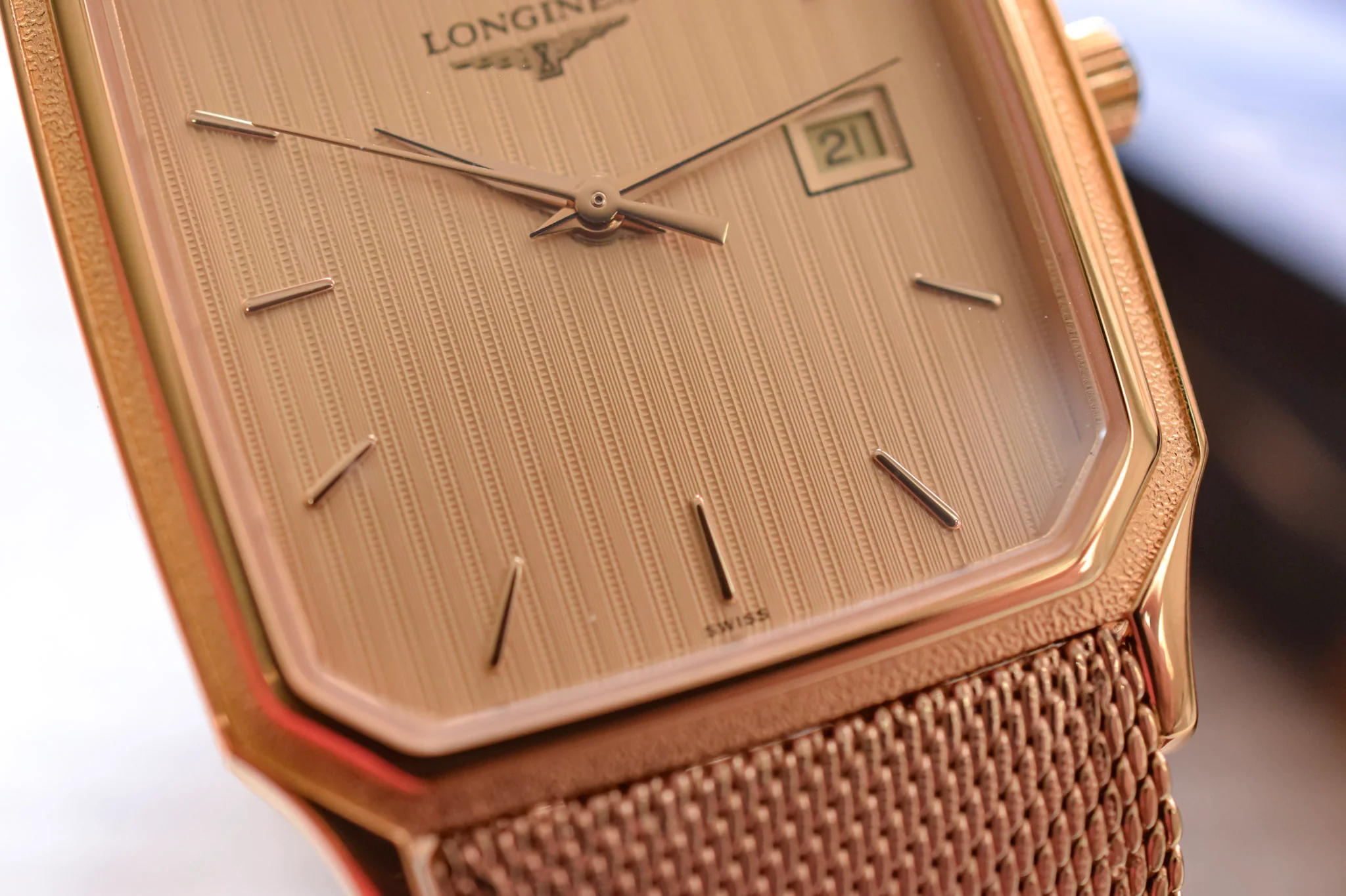 Longines Champagne Tapestry Quartz Octo - "Shell" Service Award - Image 6