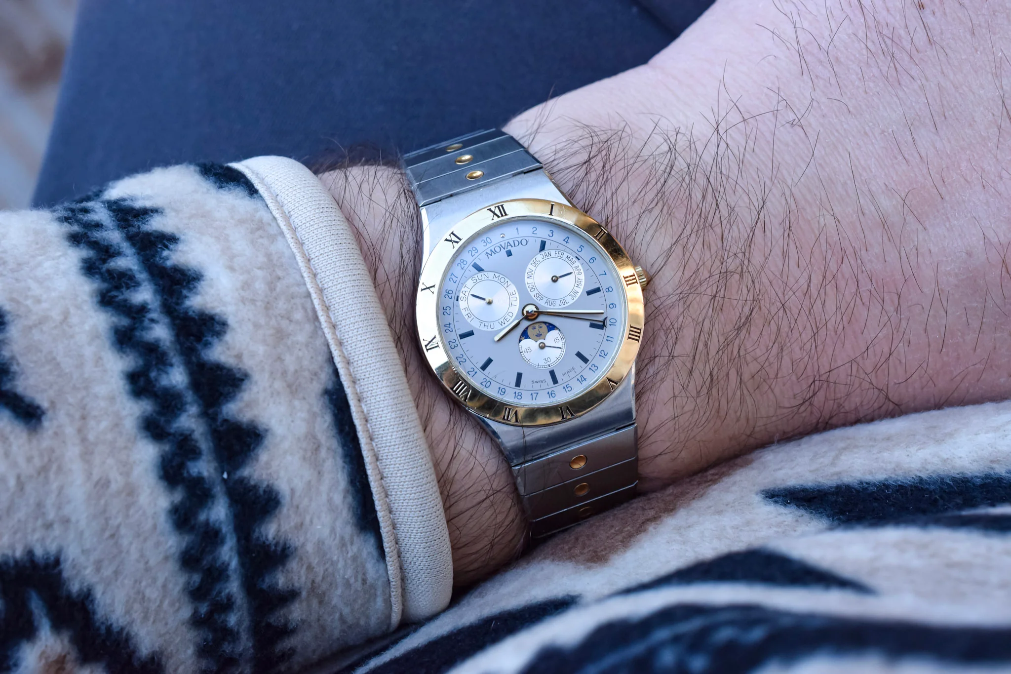 Neo-vintage Movado Moonphase Triple Calendar - Image 3