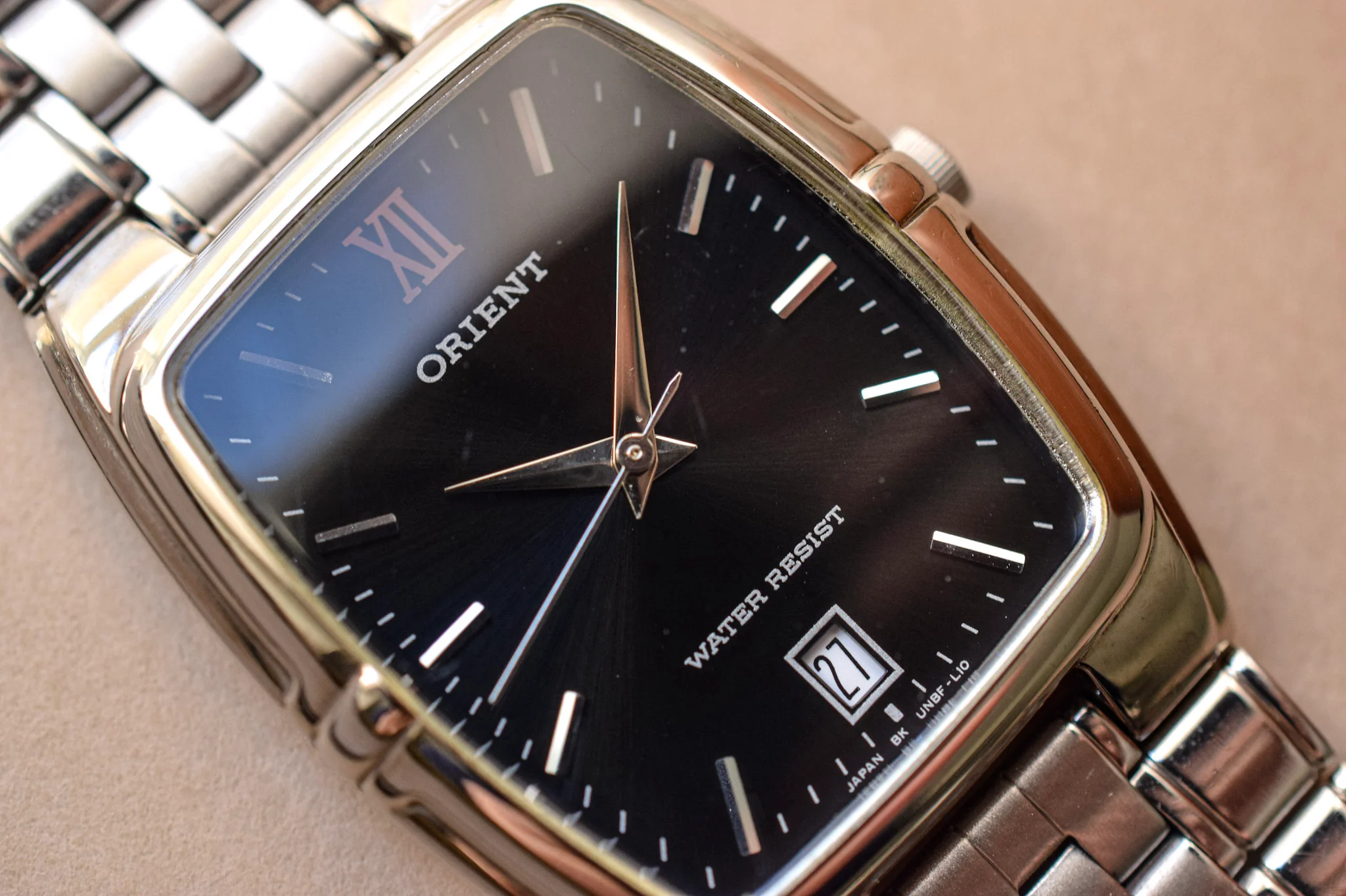 Neo-vintage Orient Black Dial Tonneau Calendar - Image 3