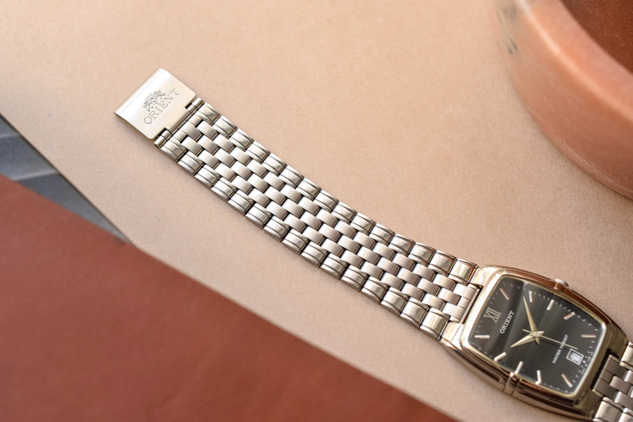Neo-vintage Orient Black Dial Tonneau Calendar - Image 6