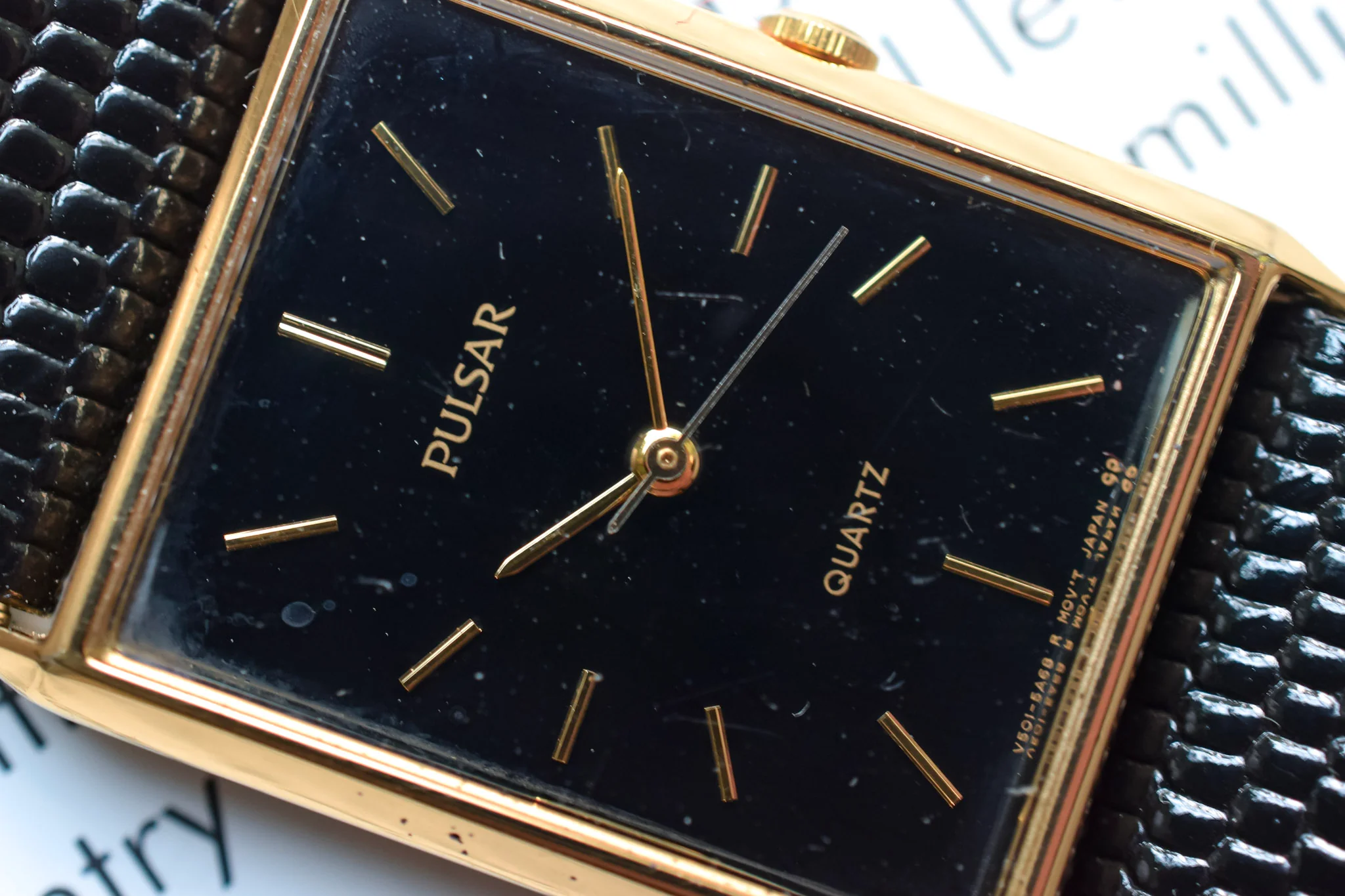Pulsar Black Dial Tank - Image 3