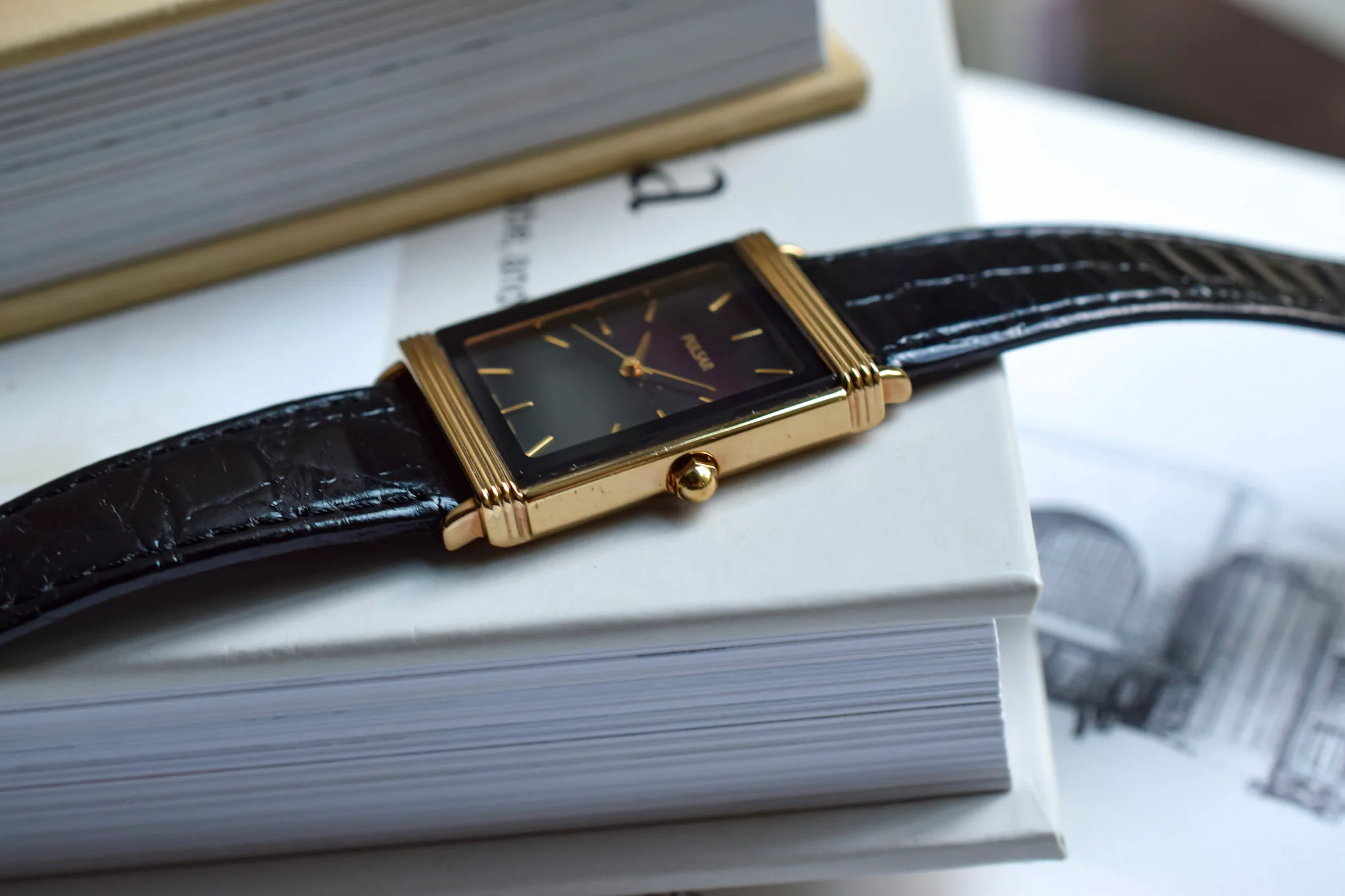 Pulsar "JLC" Black Dial Tank - Image 4