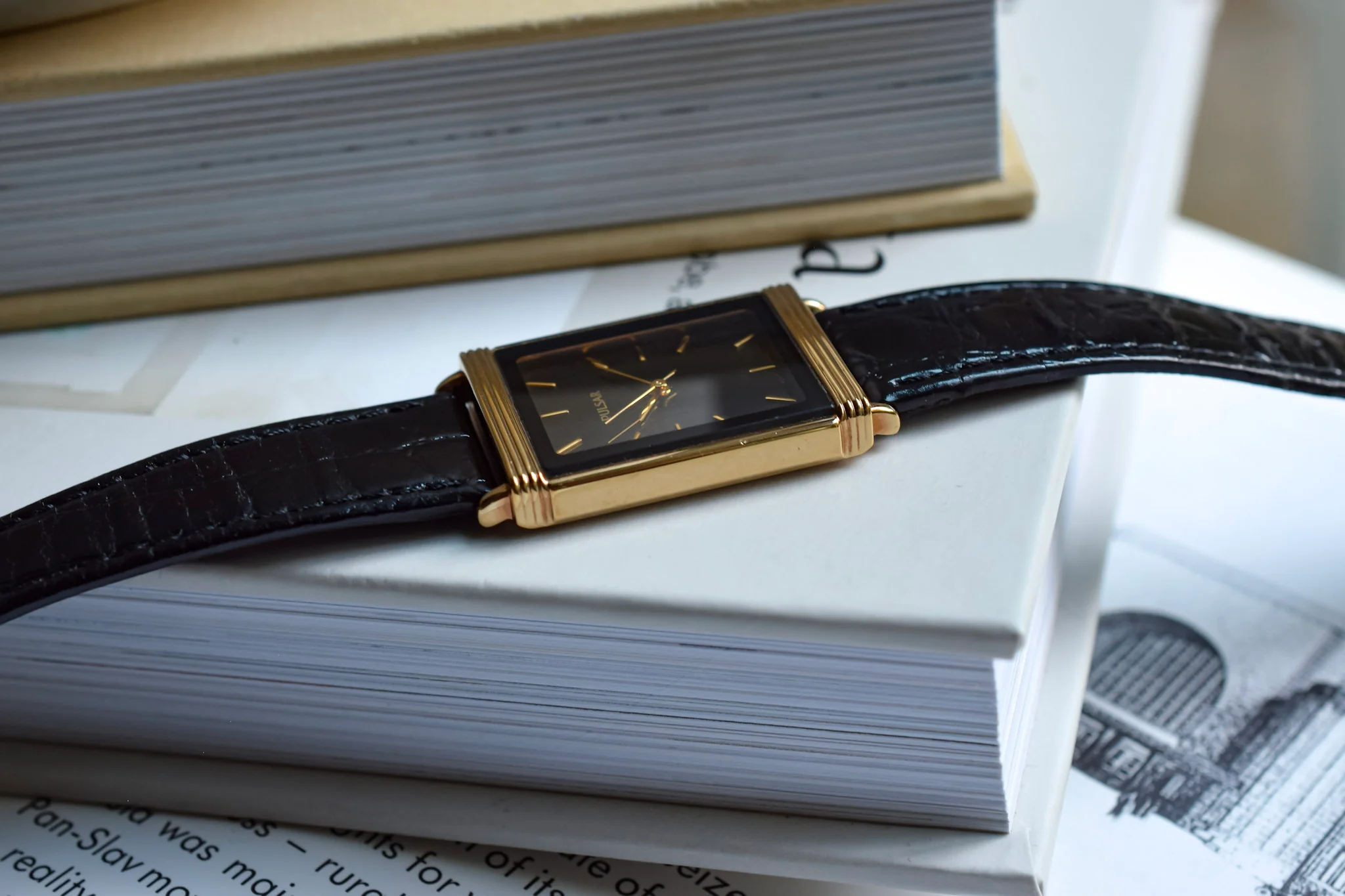Pulsar "JLC" Black Dial Tank - Image 5