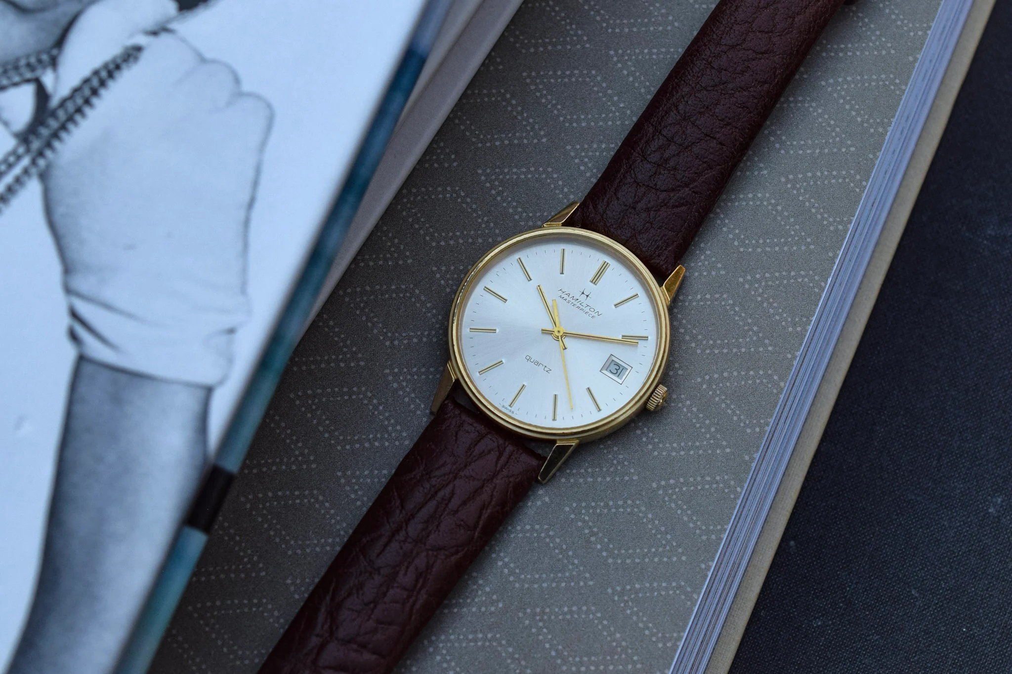 Vintage 10K Gold Filled Hamilton Masterpiece Quartz Watch - Award Piece - Image 8