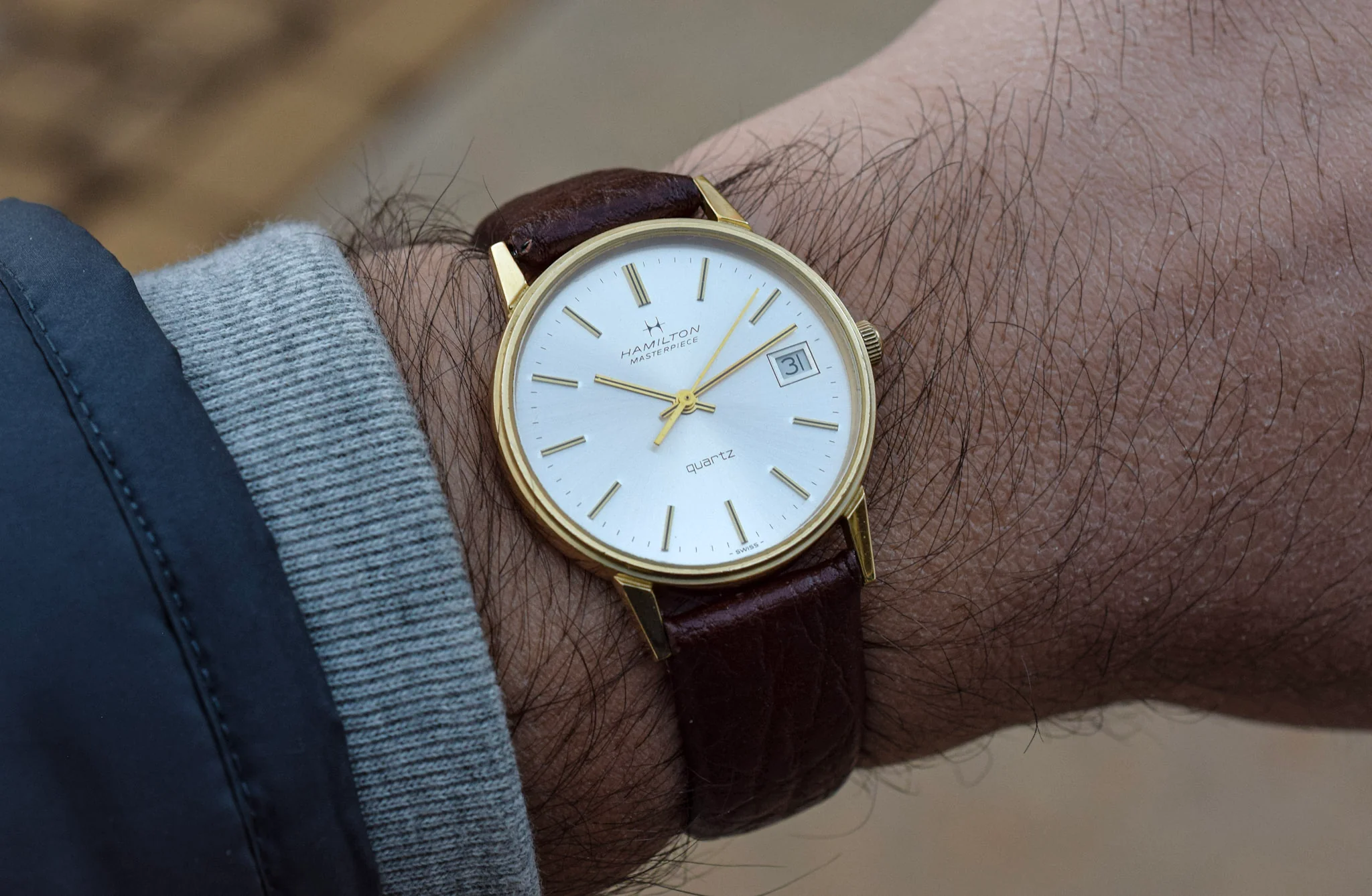 Vintage 10K Gold Filled Hamilton Masterpiece Quartz Watch - Award Piece - Image 9