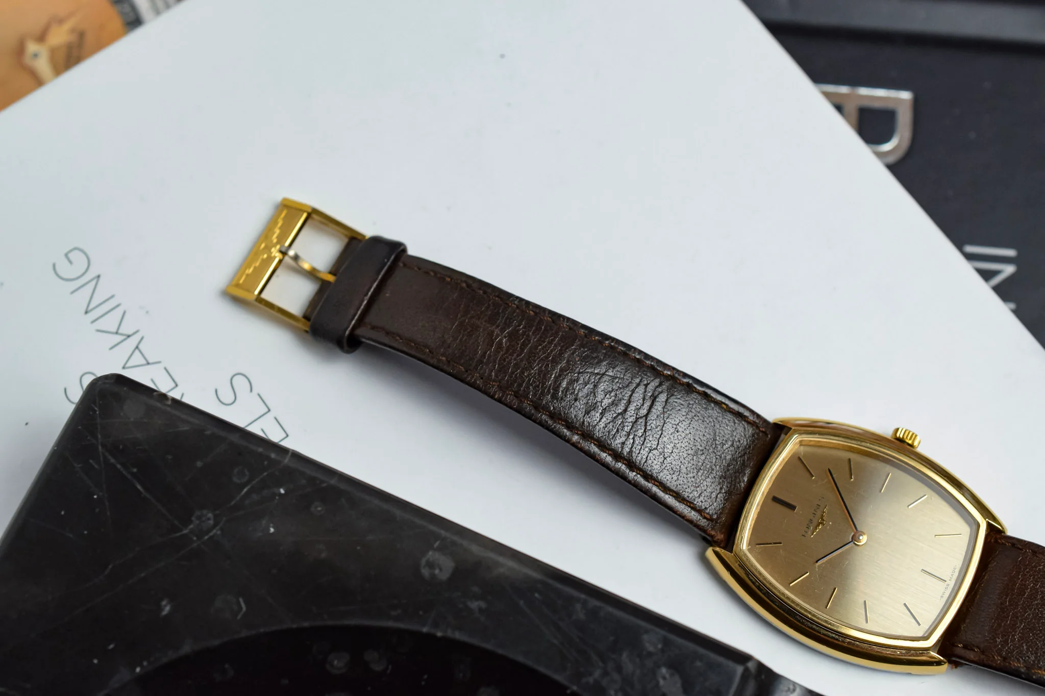 Vintage Longines Mechanical Champagne Tonneau - Image 10