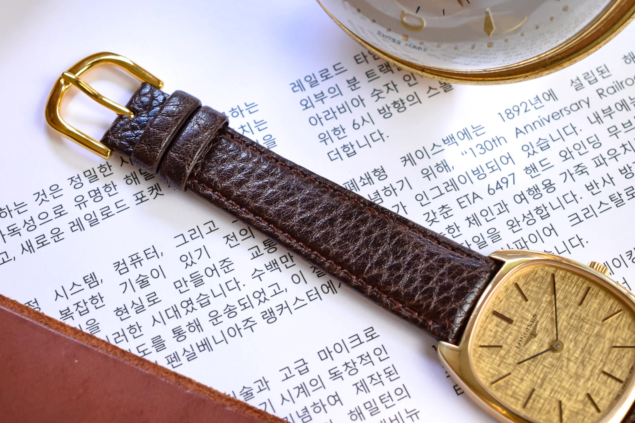 Vintage Longines Mechanical Linen Dial Tonneau - Image 6