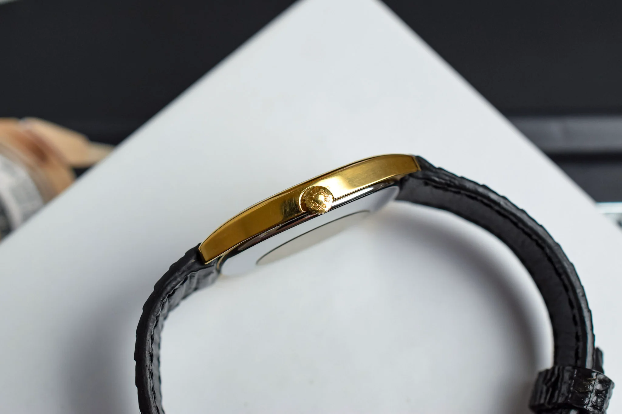 Vintage Longines Mechanical Linen Dial Tonneau - Image 4
