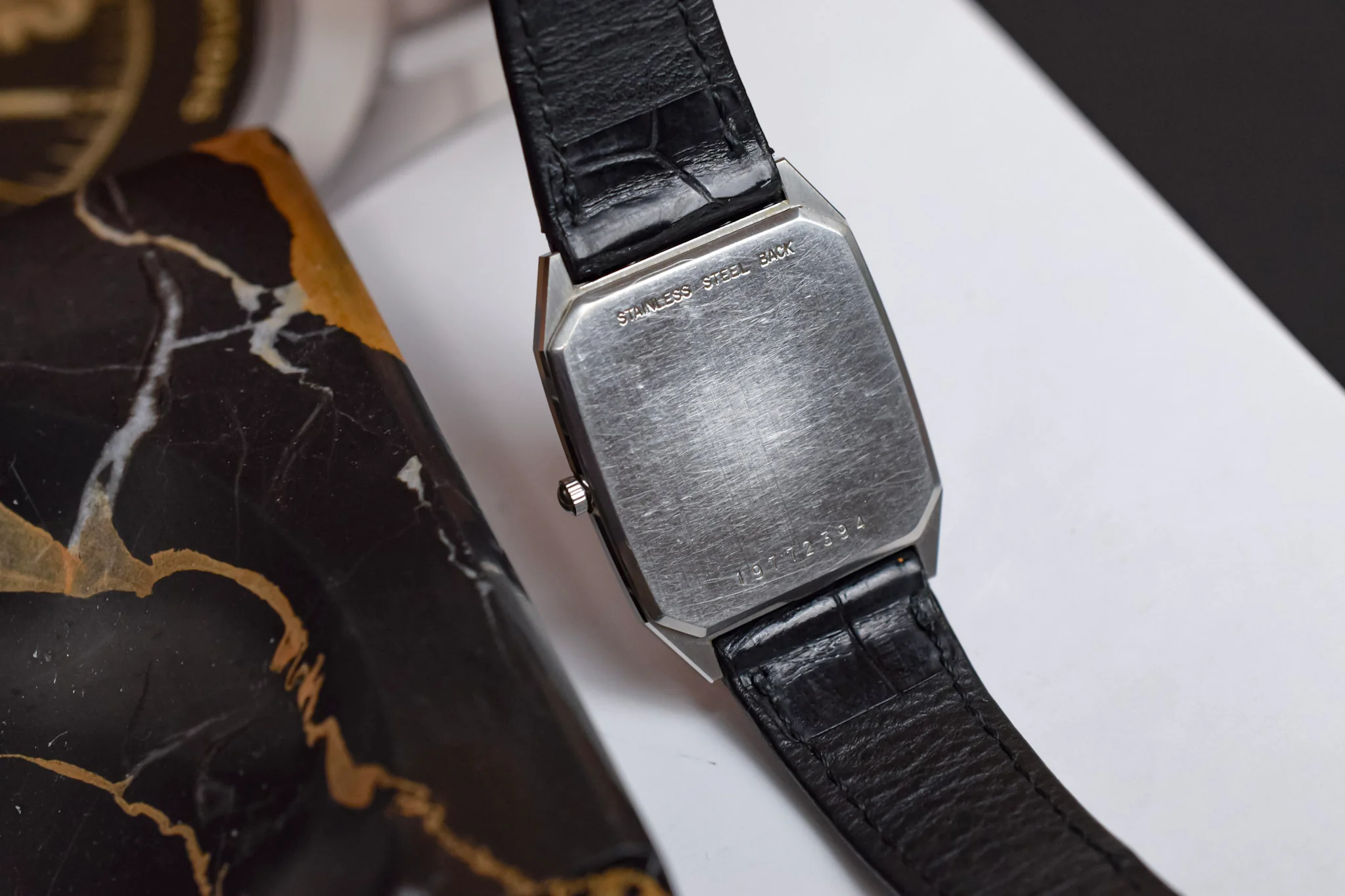 Vintage Longines Quartz Black Brick Dial Octo - Image 11