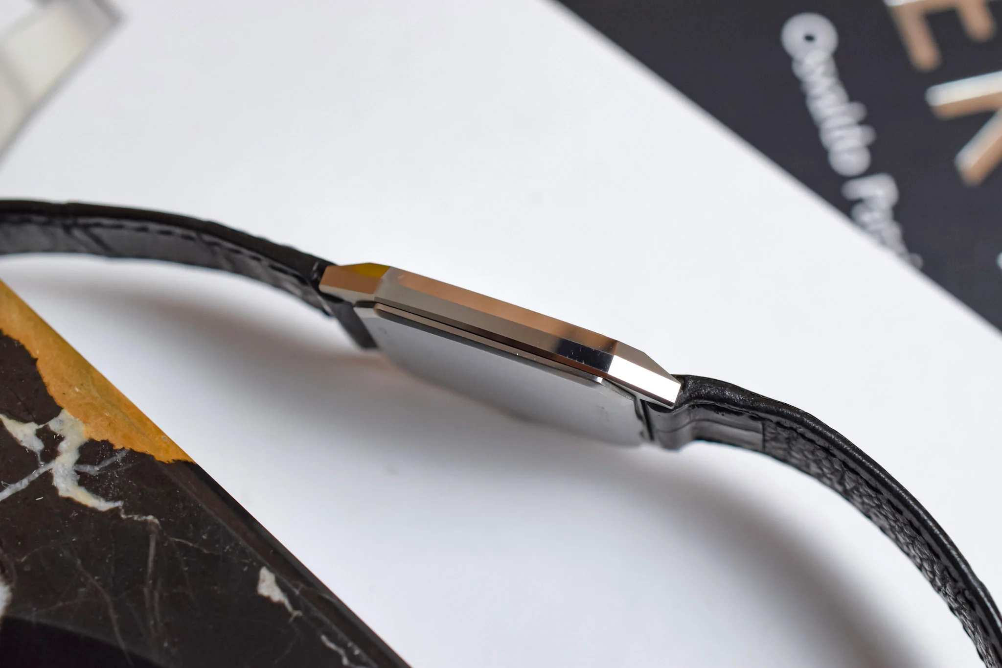 Vintage Longines Quartz Black Brick Dial Octo - Image 6