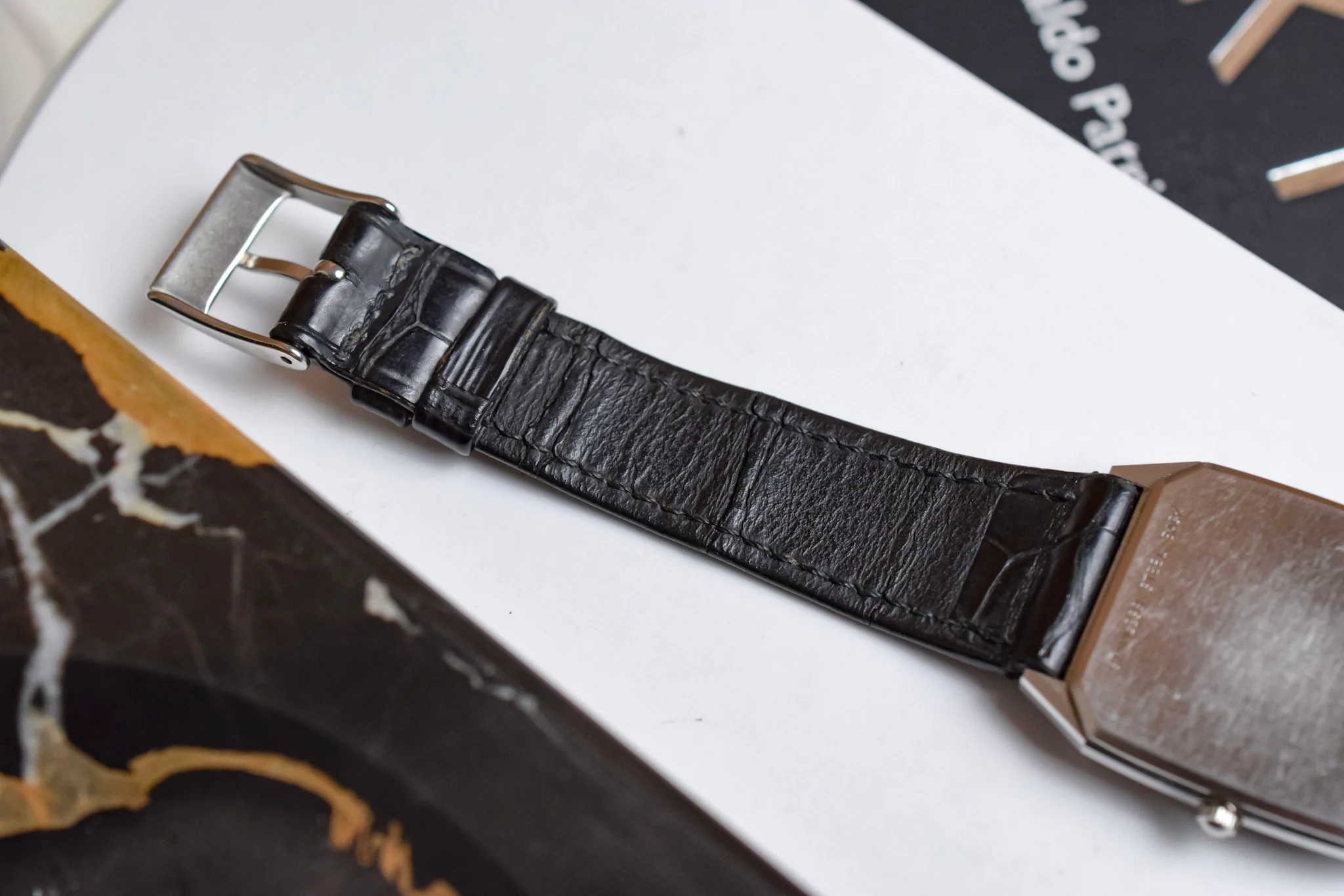 Vintage Longines Quartz Black Brick Dial Octo - Image 8