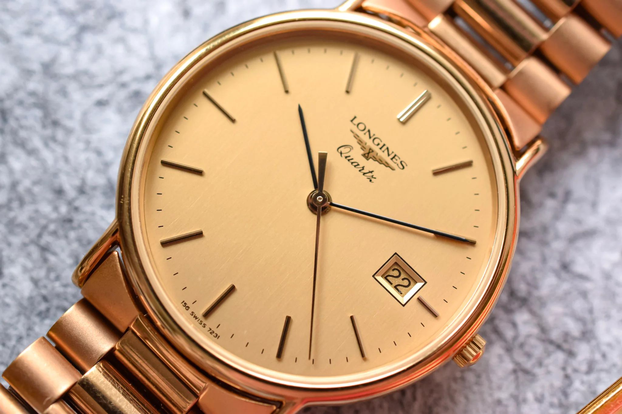 Vintage Longines Quartz Champagne Calendar - Image 3