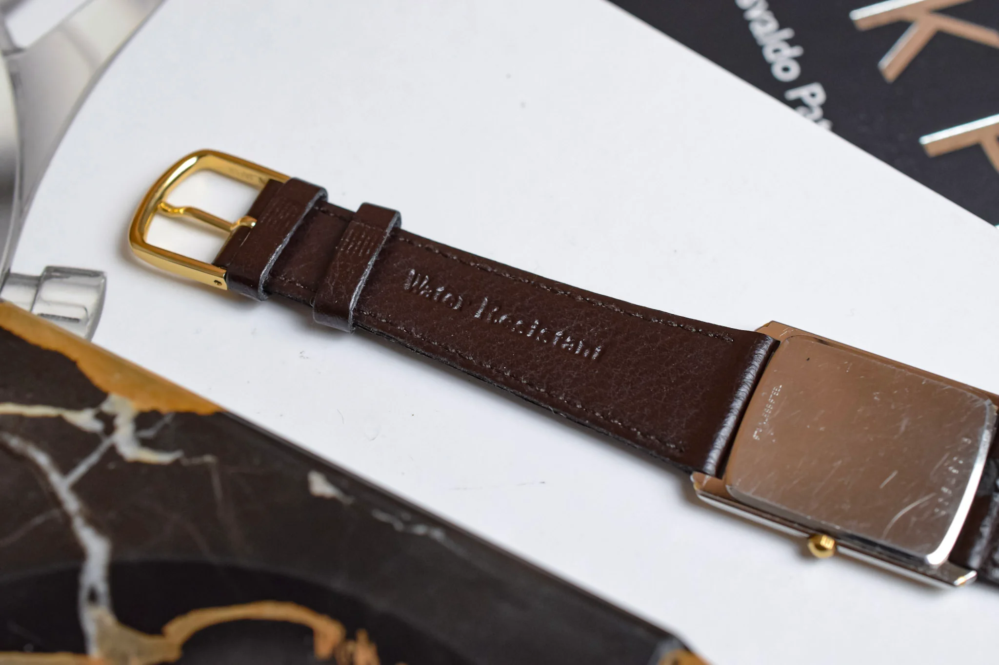 Vintage Longines Quartz Ghost Gilt Stepped Case Tank - Image 9