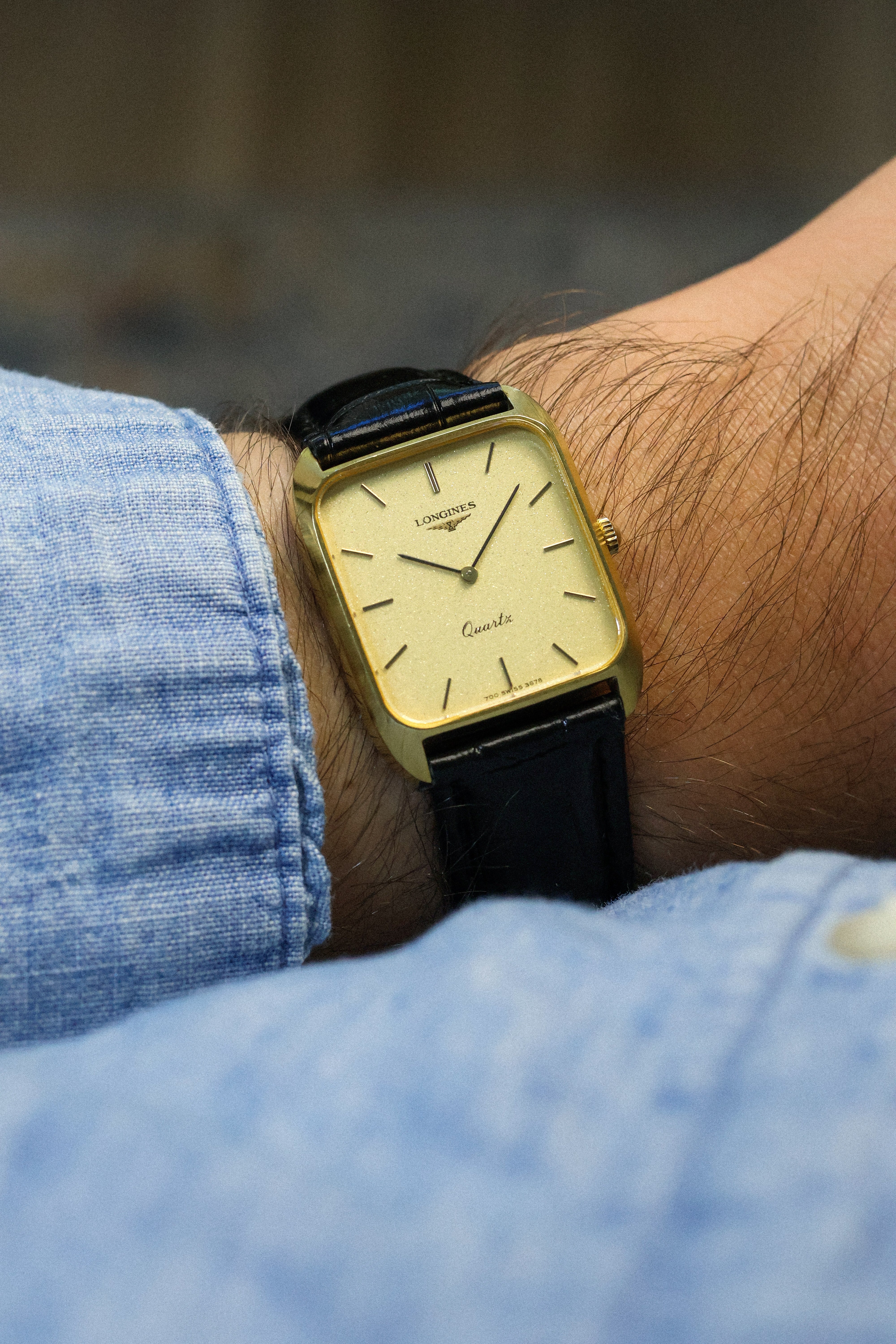 Vintage Longines Quartz Sparkle Dial Tank - Image 2