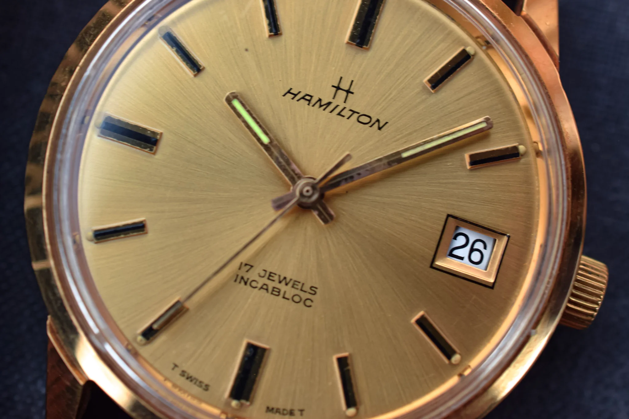 Vintage Mechanical Gold Tone Hamilton Watch - Image 2
