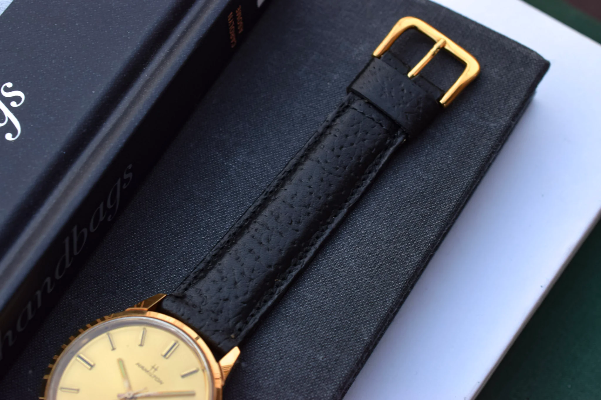 Vintage Mechanical Gold Tone Hamilton Watch - Image 5