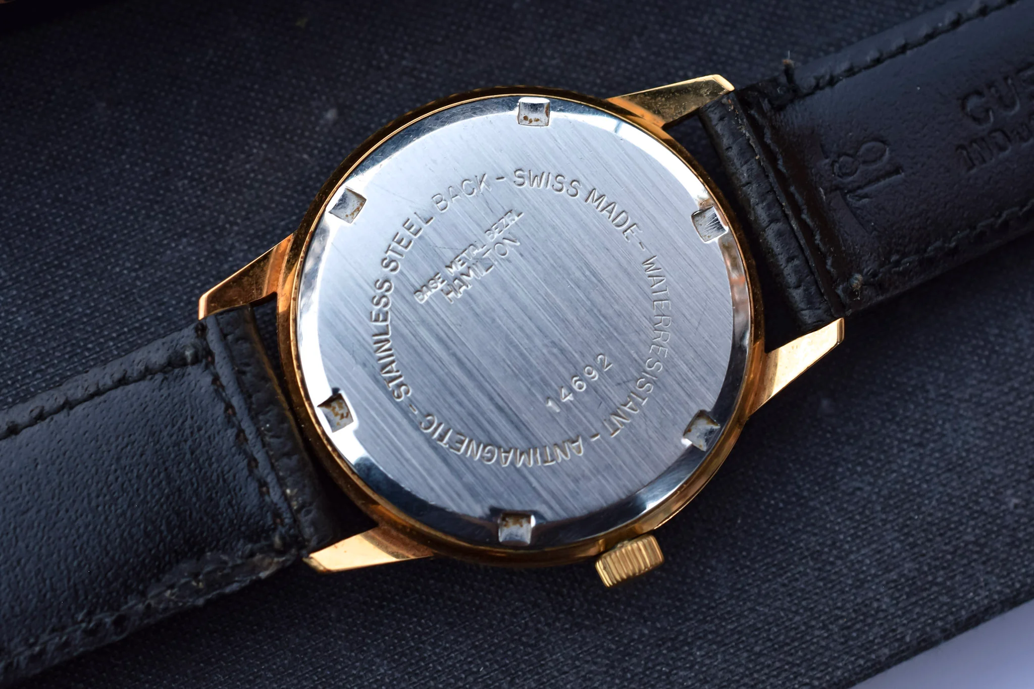 Vintage Mechanical Gold Tone Hamilton Watch - Image 6